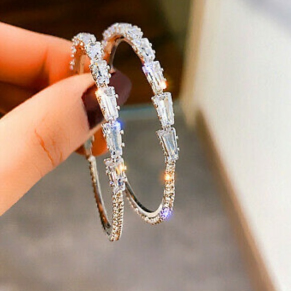 Jewelry - NEW Sterling Silver Beautiful Hoop Earrings